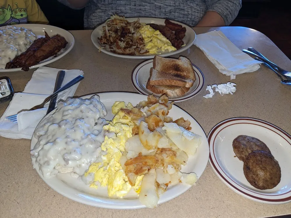 Biscuits and Gravy Scrambled Eggs and Potatoes