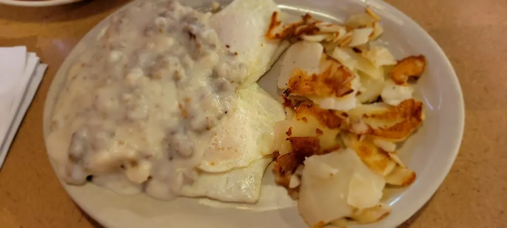 Eggs and Home Fries Combo with One Biscuit and Gravy